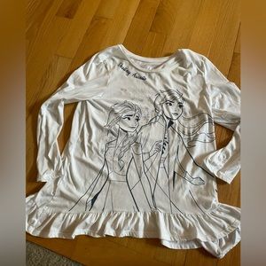 Justice Frozen long sleeve shirt with ruffle bottom